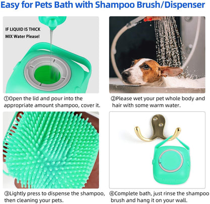 Brosse de Massage pour shampoing pour chien et chat, peigne de Massage, épurateur de toilettage, brosse de douche pour le bain, poils courts, brosses en Silicone souple