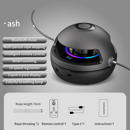 Máquina de saltar cuerda inteligente, máquina de saltar a la cuerda, ajuste de velocidad de 10 niveles, luz Led de siete colores, función de música inalámbrica