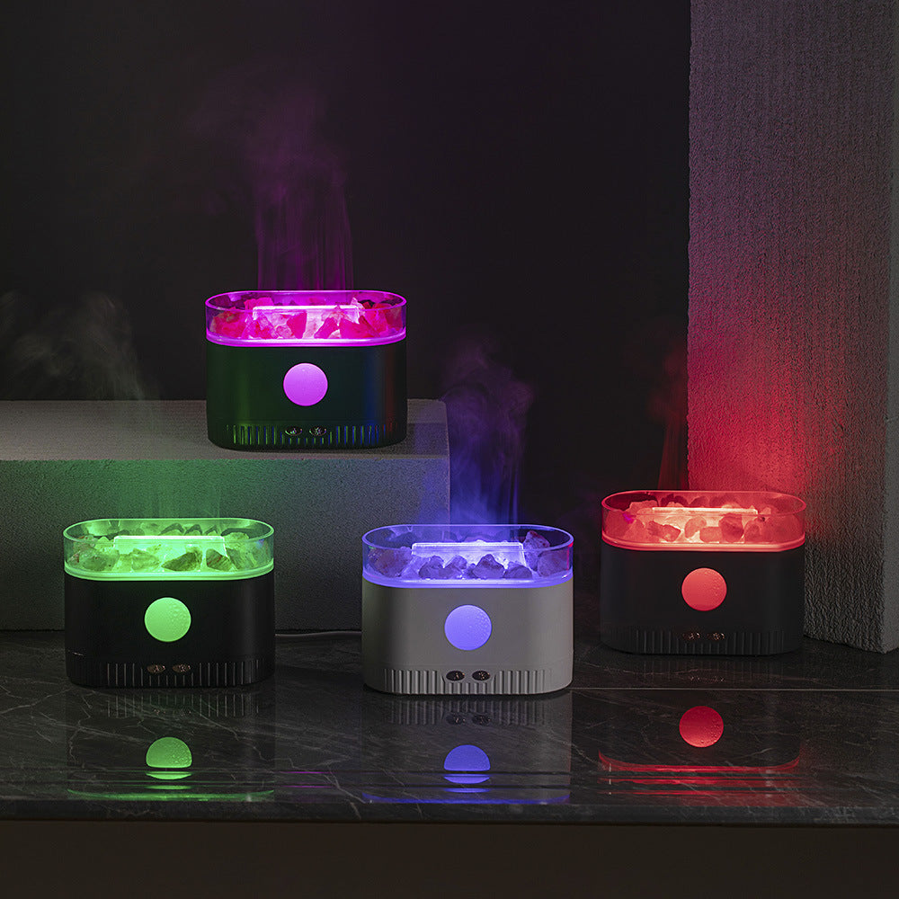 Lámpara de ambiente de escritorio, humidificador con fragancia de llama, decoración del hogar