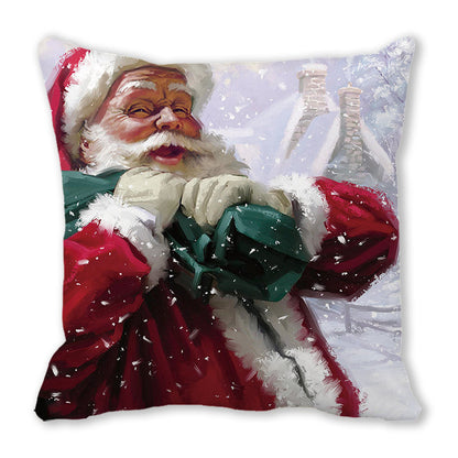 Merry Christmas Christmas Encryption Peach Skin Fabric Home Decoration Sofa Cushion Pillow ZT428