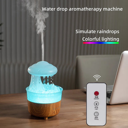 Humidificador de luz nocturna de nube de lluvia con sonido de gota de agua de lluvia y difusor de aceites esenciales con luz Led de 7 colores aromaterapia