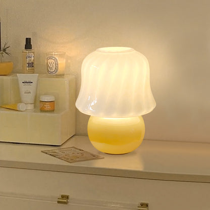 Lampe champignon en verre crème française faite à la main, décoration de chevet de chambre à coucher, lampe champignon