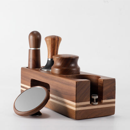 Italian Walnut Powder Holder Cloth Coffee Press