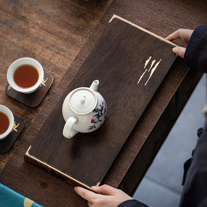 Mesa de té pequeña de sándalo y té de madera maciza, bandeja de burbujas secas para el hogar