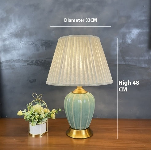 Bronze Ceramic Table Lamp Household Minimalist Decoration Bedside Lamp