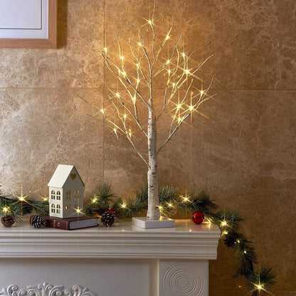 Christmas Simulation Of Birch Tree Lights