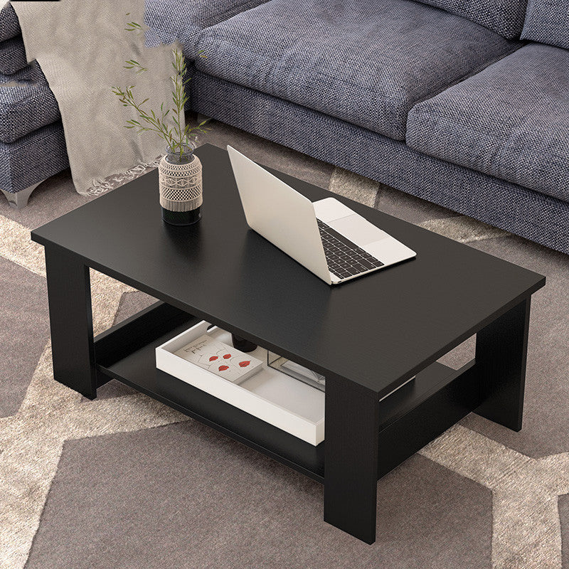 Double Coffee Table With Storage Rack