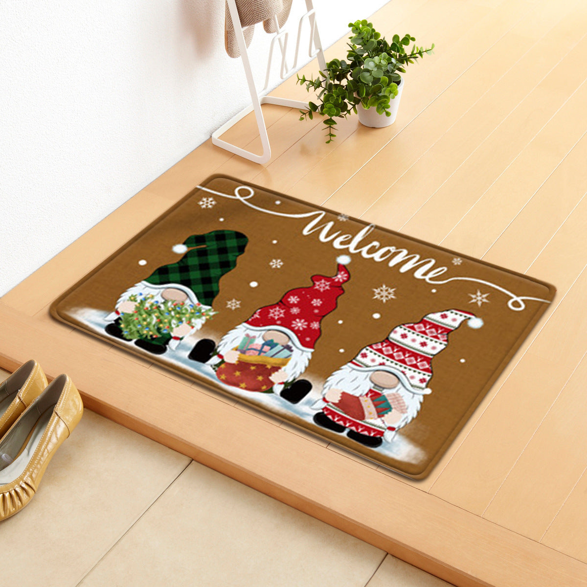 Letter Christmas Home Doormat Bathroom Kitchen Anti-slip Bedroom Living Room Absorbent Carpet