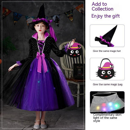 Disfraz de Halloween para niña, vestido luminoso