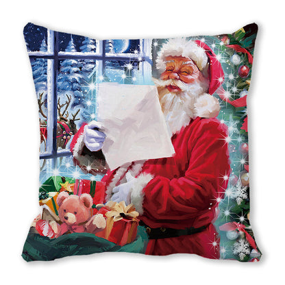 Merry Christmas Christmas Encryption Peach Skin Fabric Home Decoration Sofa Cushion Pillow ZT428