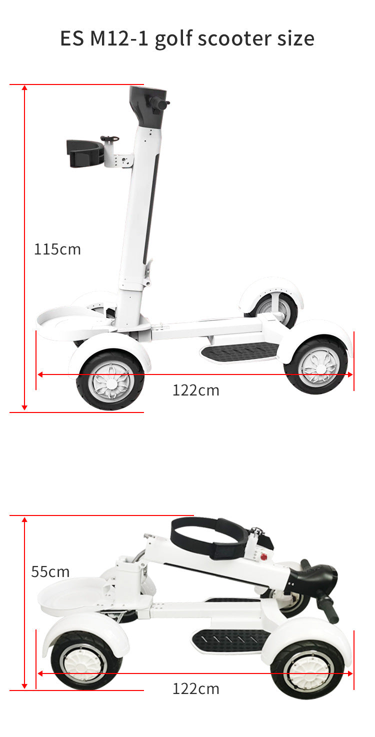 Scooter électrique de parcours de pelouse de Longboard de lumière se pliante électrique de Golf à quatre roues