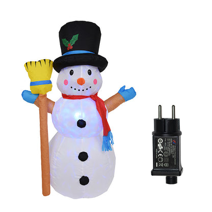 Muñeco de nieve inflable con luz LED, muñeco de nieve navideño colorido, muñeco de aire giratorio, juguetes para fiestas en el hogar, accesorio para vacaciones