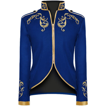 Veste de sport à la mode pour hommes d'Halloween Court Prince Golden Embroidery Suit