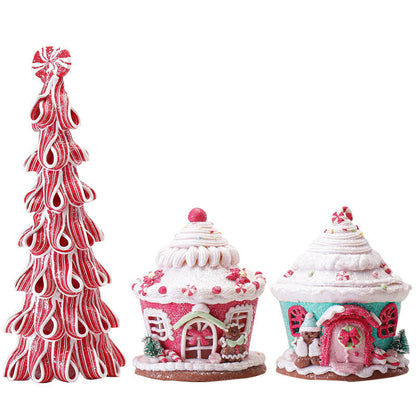 Christmas Decorations Household Luminous Polymer Clay Castle House