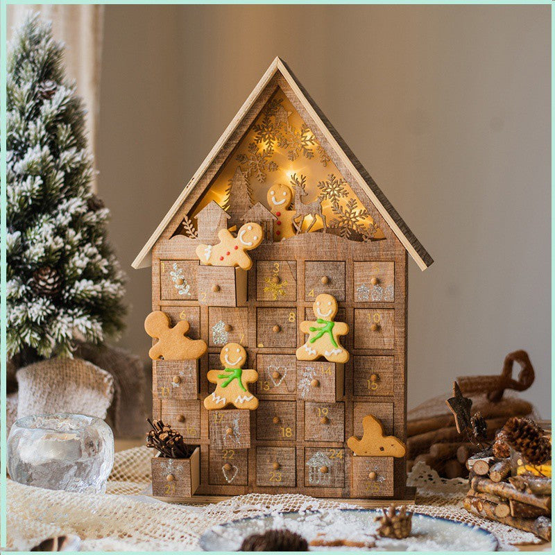 Caja de Navidad con forma de cajón, casa de dulces, caja de luz decorativa