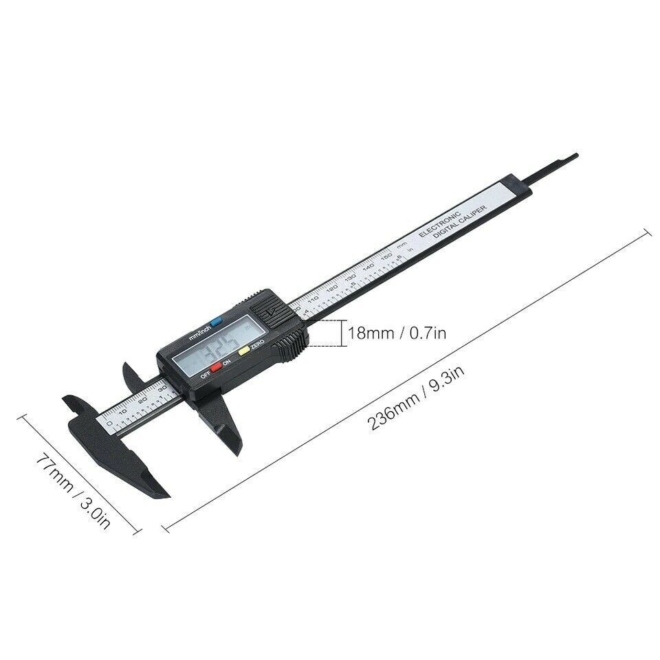 Carbin Fiber électronique numérique pied à coulisse micromètre jauge LCD 6 150mm