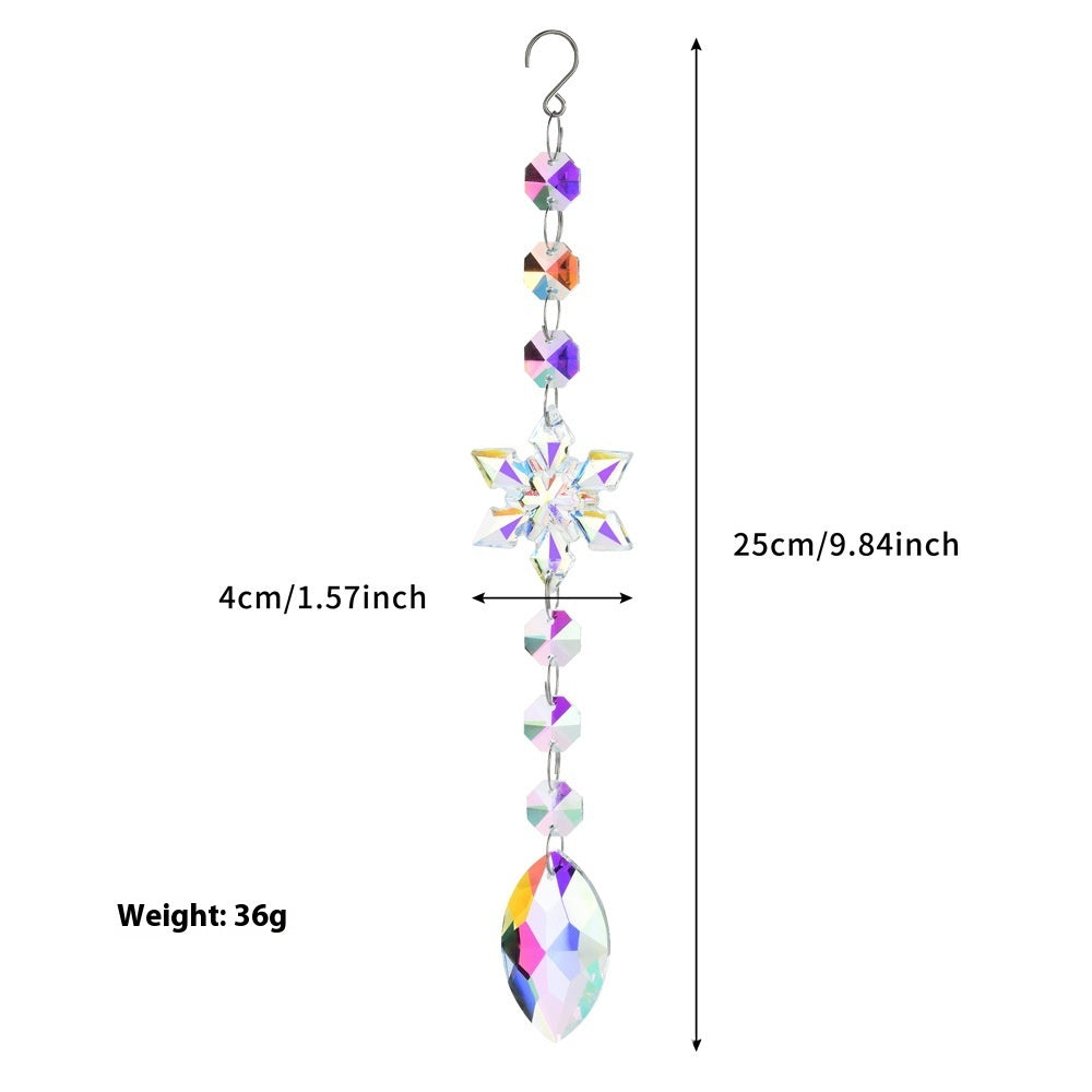 Christmas Tree Crystal Sun Catcher Acrylic Snowflake Window Decoration Pendant