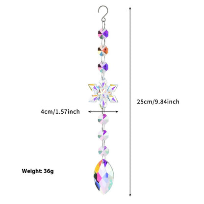 Christmas Tree Crystal Sun Catcher Acrylic Snowflake Window Decoration Pendant