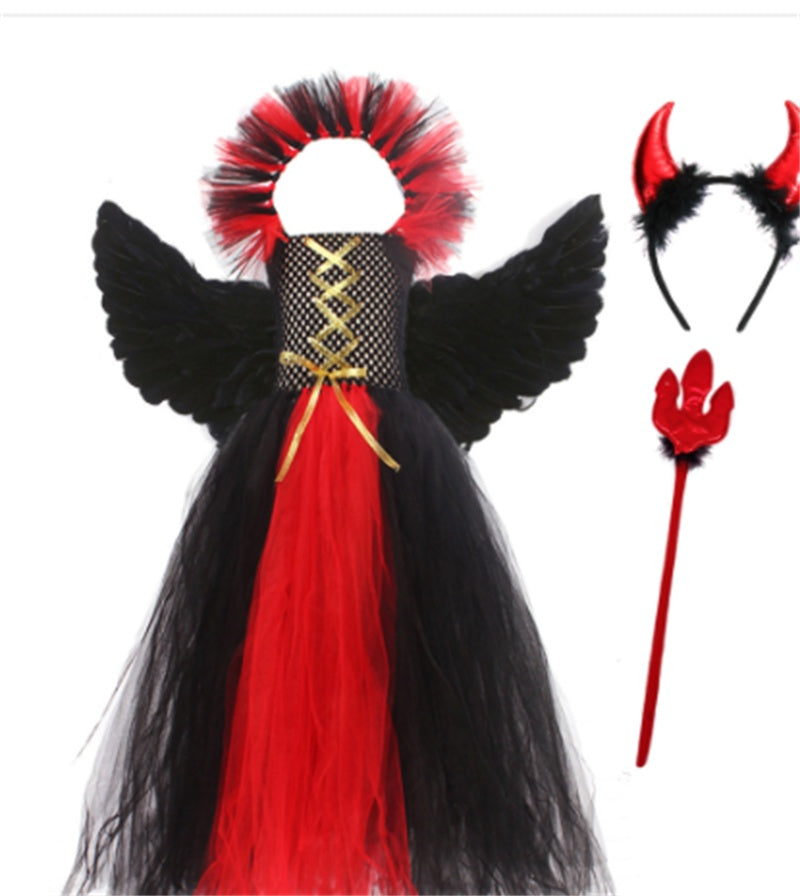 Robe gothique de cosplay du petit diable d'Halloween