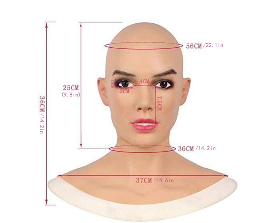 Halloween Cosplay Costume Mask Latex Bald Beauty