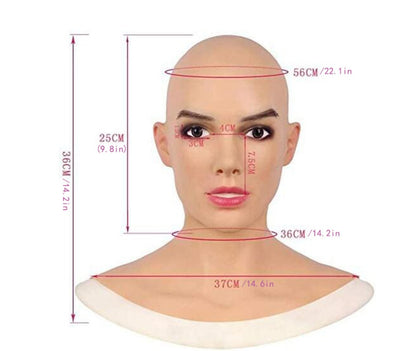 Halloween Cosplay Costume Mask Latex Bald Beauty