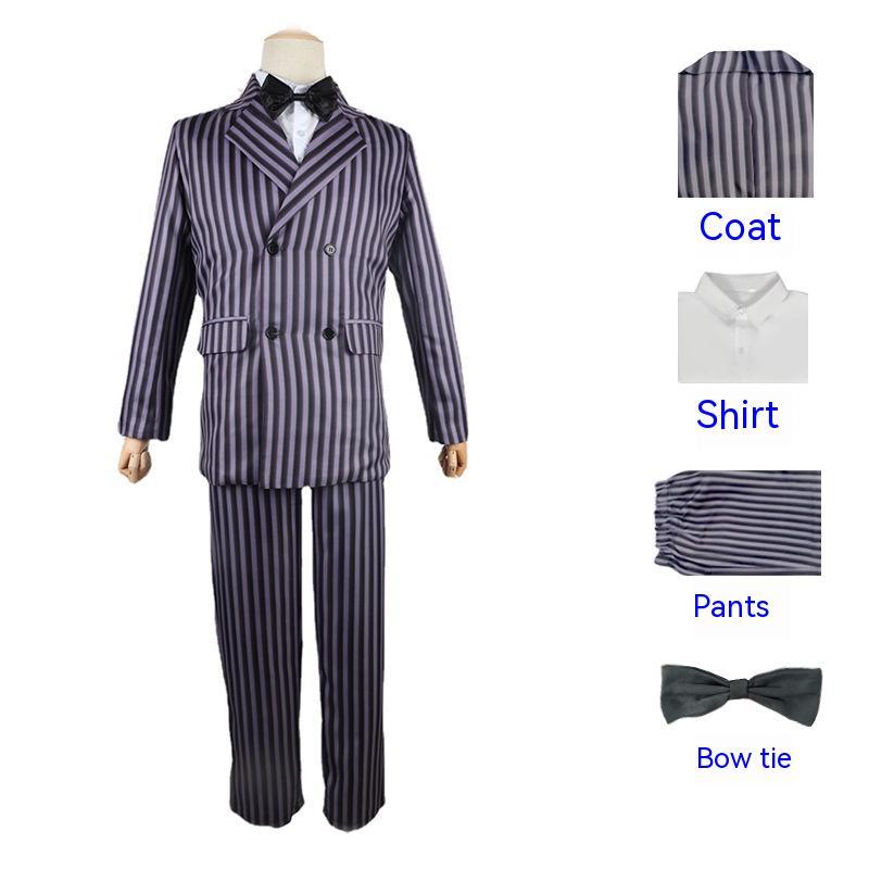 Wednesday Halloween Striped Cosplay Costume