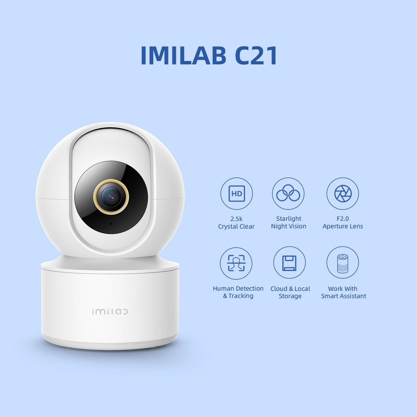 IMILAB C21 2.5K caméra de Surveillance vidéo Wifi IP intelligent intérieur sécurité à domicile bébé moniteur 360 vue Starlight Vision nocturne caméra