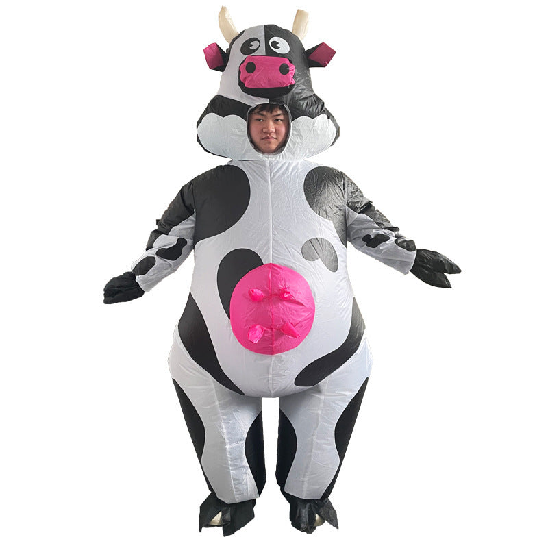 Disfraz de cosplay para fiesta, divertido disfraz de vaca Bobo, ropa inflable