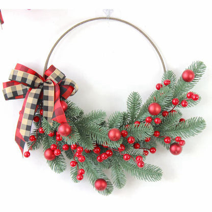 Christmas PE Pine Needle Vine Ring Garland Decorations