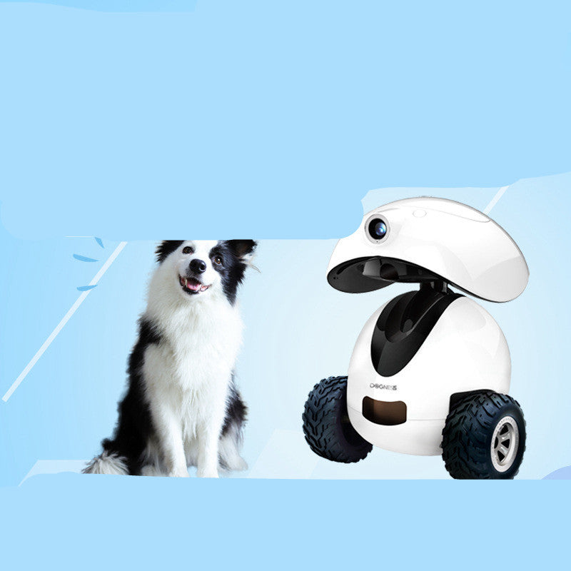 Un robot compagnon intelligent pour animaux de compagnie taquine les chats et les chiens