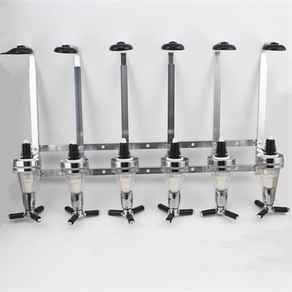 6-head Straight Row Wall Mounted Wine Pouring Rack