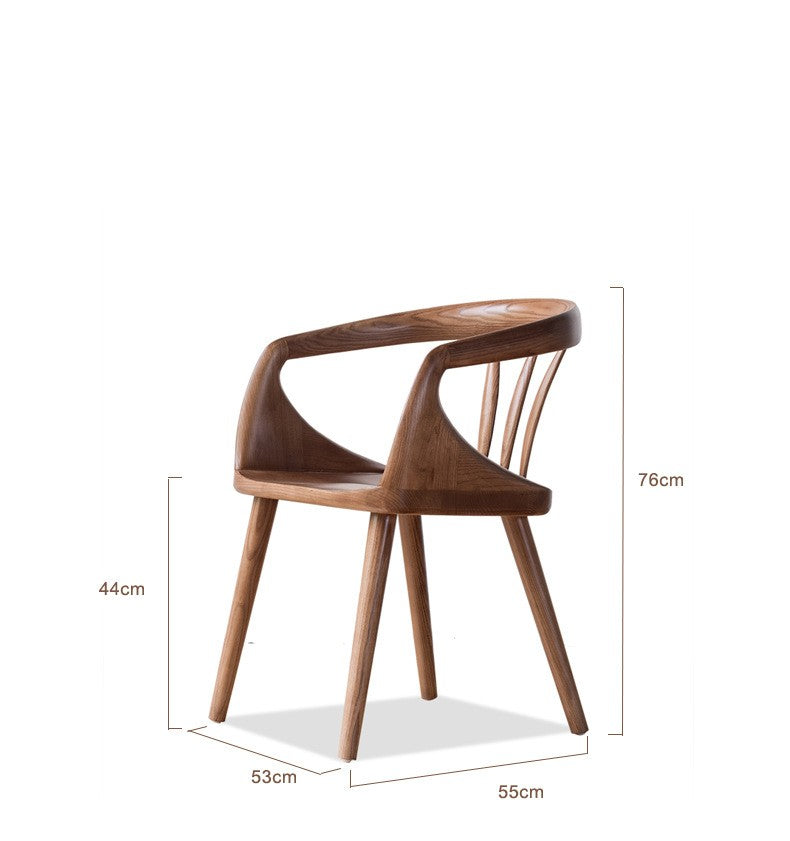 Silla de madera maciza para el hogar, comedor, estudio, respaldo