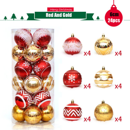 Decoration 6cm24 Colorful Painted Transparent Balls Christmas Ball Set