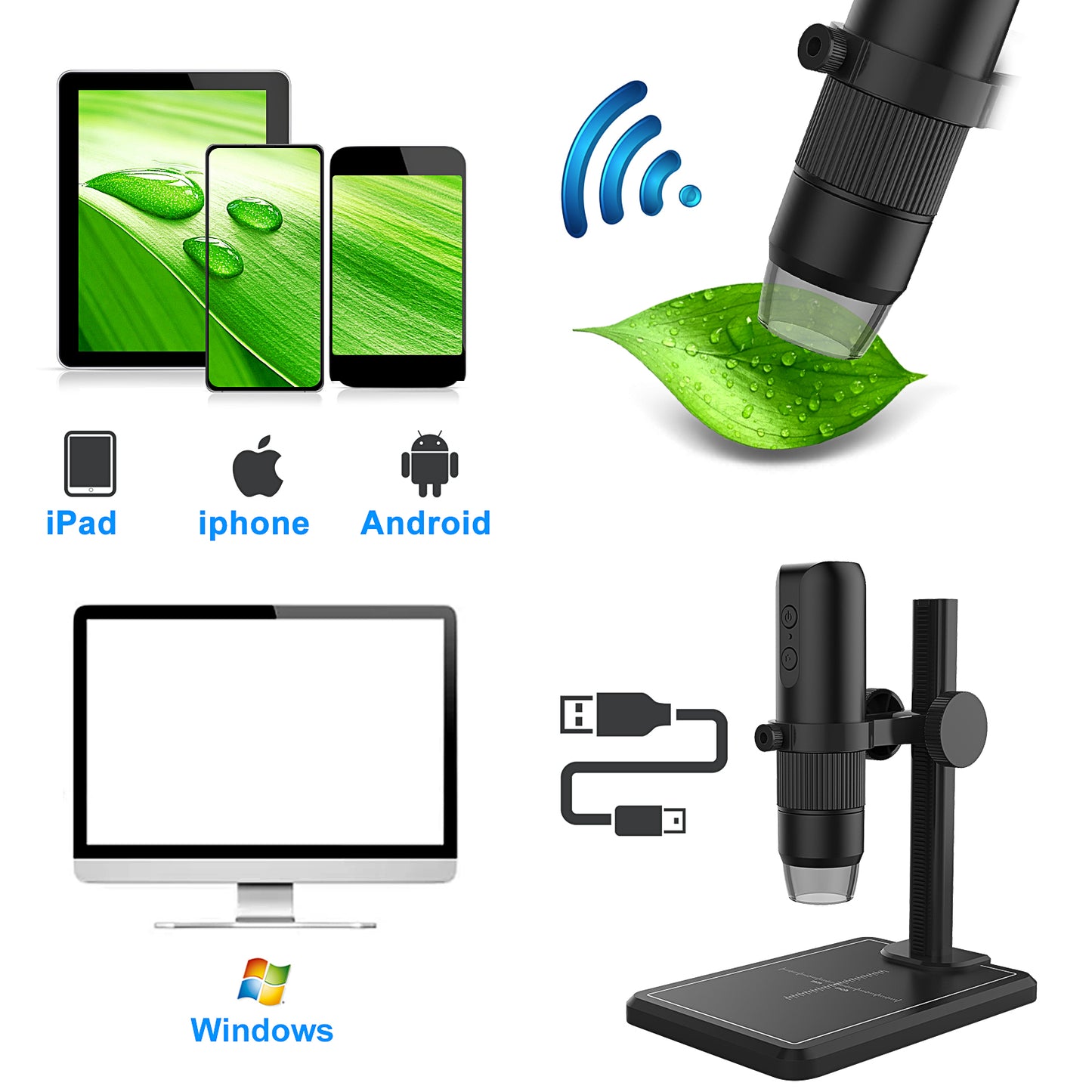 HD Digital Microscope With Plastic Bracket