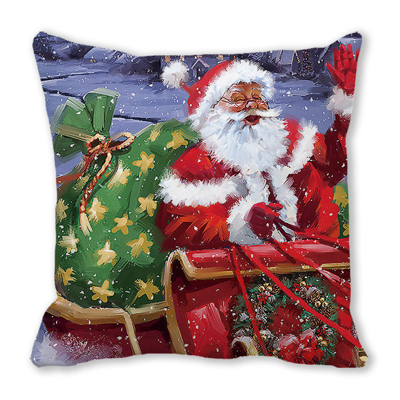 Merry Christmas Christmas Encryption Peach Skin Fabric Home Decoration Sofa Cushion Pillow ZT428