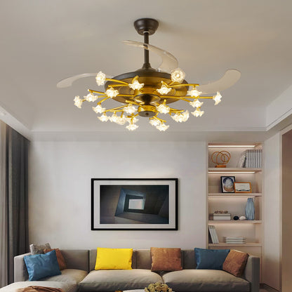 Modern Simple Bedroom Ceiling Fan Lamp