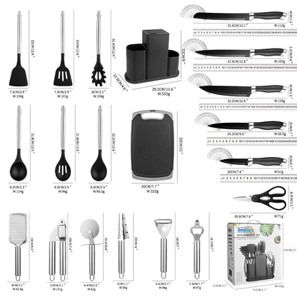 Ensemble d'ustensiles de cuisine en silicone pour usage domestique