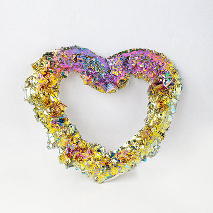 Minerai de bismuth, ornements d'amour, couleur arc-en-ciel