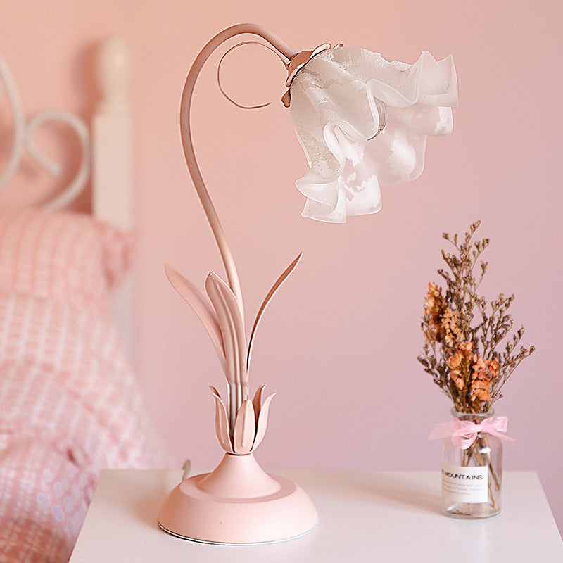 Lámpara decorativa de escritorio para habitación de princesa de flores