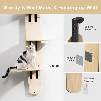 Mewoofun Estantes trepadores para gatos versátiles de 4 niveles Árbol vertical para gatos montado en la puerta