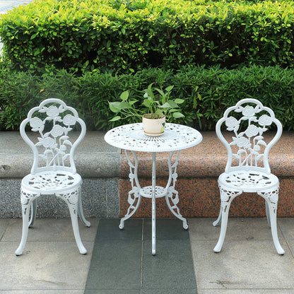 Table et chaise en fer pour l'extérieur, ensemble de trois pièces, pour cour, balcon, salle à manger, combinaison