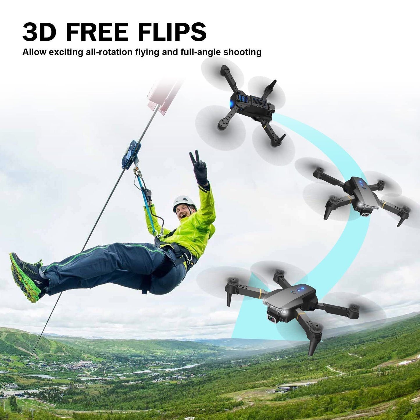 Drone X Pro HD Selfie Caméra WIFI FPV 3 Batteries Pliable RC Quadcopter