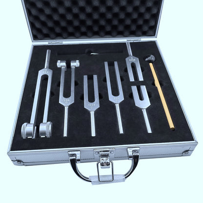 Aluminum Alloy Tuning Fork Set Gift Box Of Six 128 256 512 1024 2048