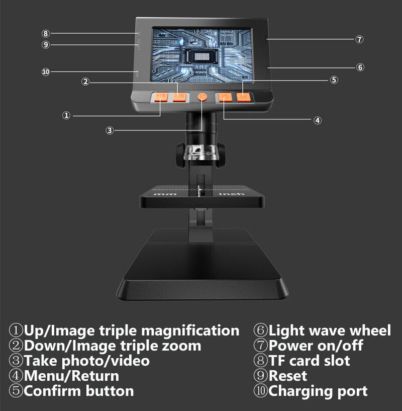 Microscope numérique électronique de bureau haute définition avec écran