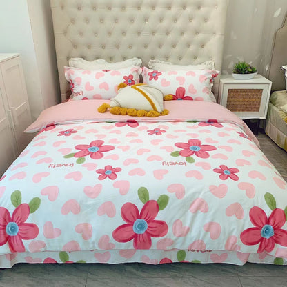 Juego de cuatro piezas de cama de algodón con estampado simple de moda para el hogar