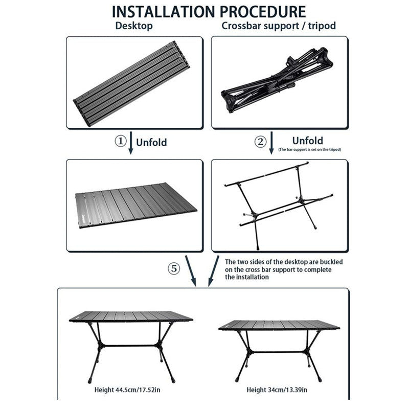 Table pliante de Camping en alliage d'aluminium, légère, pour pique-nique, barbecue, Portable, bureau de fête sur la plage