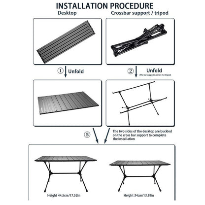 Mesa plegable para acampar de aleación de aluminio, mesa ligera para Picnic, barbacoa, escritorio portátil para fiesta en la playa