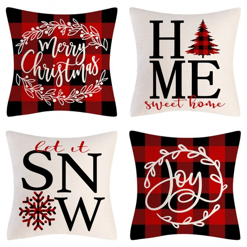 Home Decoration Christmas Pillow Cover Four-piece Set