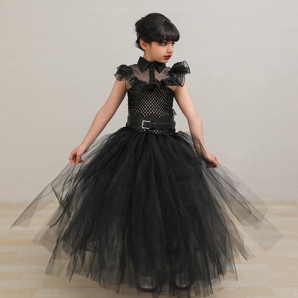 Vestido de malla para niñas, disfraz de Halloween para cosplay