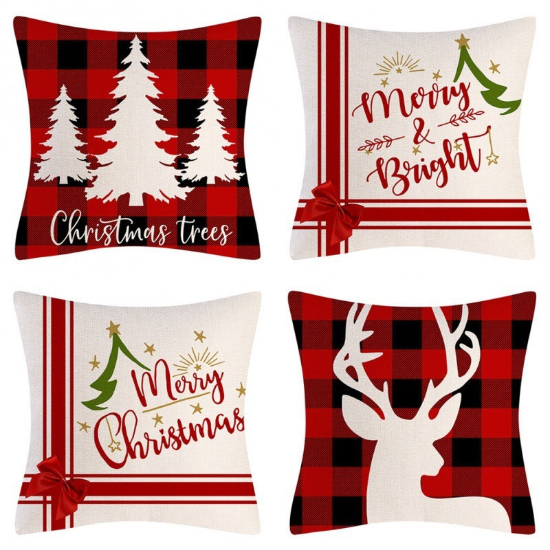 Home Decoration Christmas Pillow Cover Four-piece Set